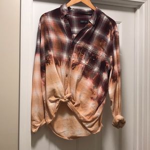 Oversized Distressed Button Up